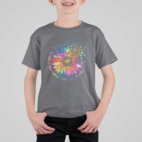 Be Kind Autism Awareness T Shirt For Kid Kindness Sunflower Tie Dye Puzzle