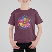 Be Kind Autism Awareness T Shirt For Kid Kindness Sunflower Tie Dye Puzzle