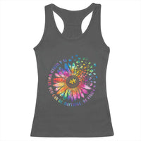 Be Kind Autism Awareness Racerback Tank Top Kindness Sunflower Tie Dye Puzzle