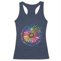 Be Kind Autism Awareness Racerback Tank Top Kindness Sunflower Tie Dye Puzzle