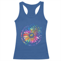 Be Kind Autism Awareness Racerback Tank Top Kindness Sunflower Tie Dye Puzzle