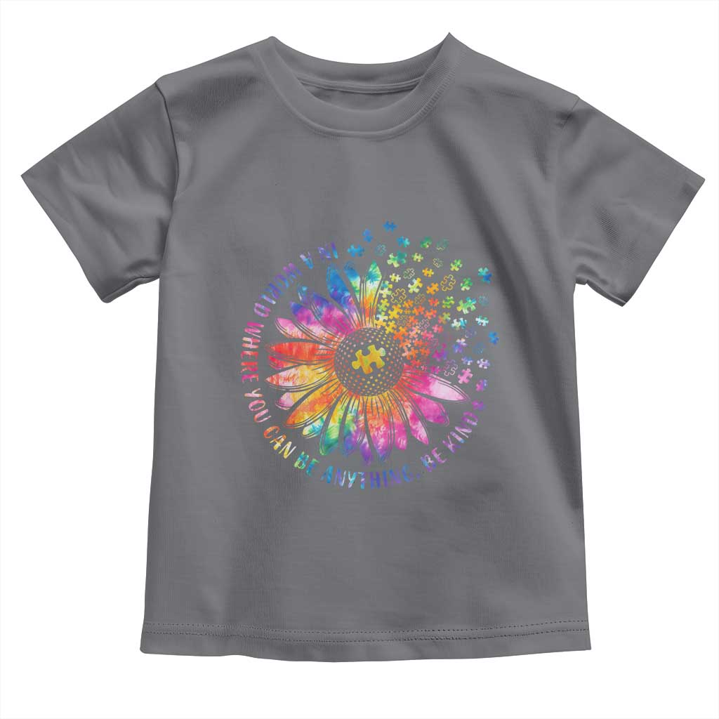Be Kind Autism Awareness Toddler T Shirt Kindness Sunflower Tie Dye Puzzle