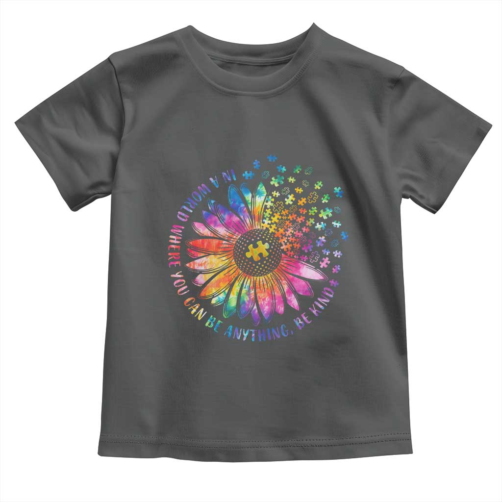 Be Kind Autism Awareness Toddler T Shirt Kindness Sunflower Tie Dye Puzzle