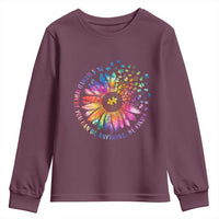 Be Kind Autism Awareness Youth Sweatshirt Kindness Sunflower Tie Dye Puzzle