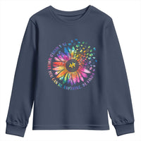 Be Kind Autism Awareness Youth Sweatshirt Kindness Sunflower Tie Dye Puzzle