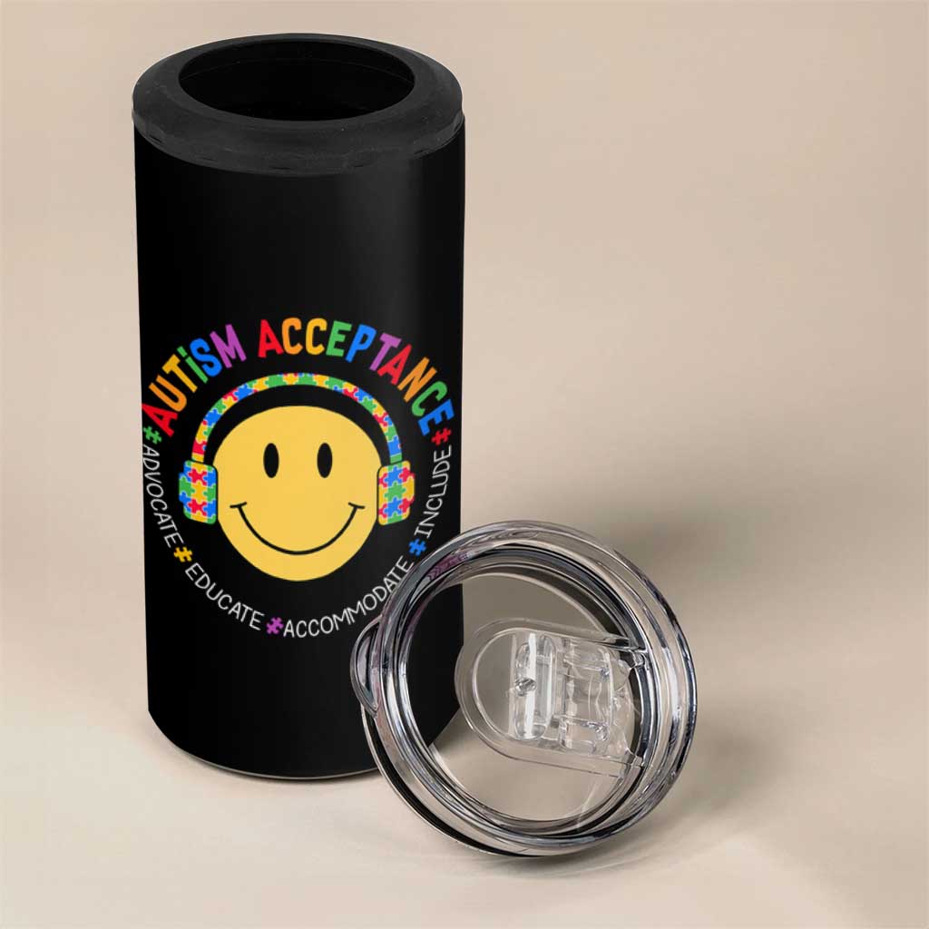 Autism Awareness Acceptance 4 in 1 Can Cooler Tumbler Special Education Teacher Kids
