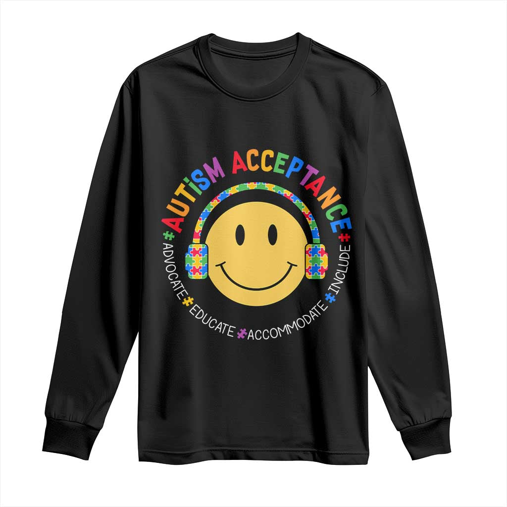 Autism Awareness Acceptance Long Sleeve Shirt Special Education Teacher Kids