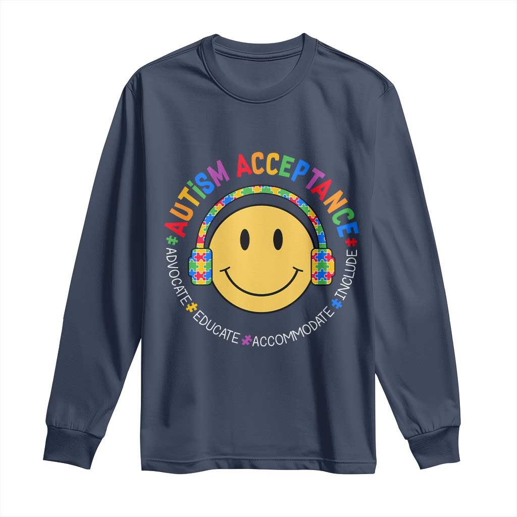Autism Awareness Acceptance Long Sleeve Shirt Special Education Teacher Kids