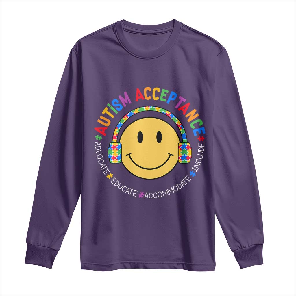 Autism Awareness Acceptance Long Sleeve Shirt Special Education Teacher Kids