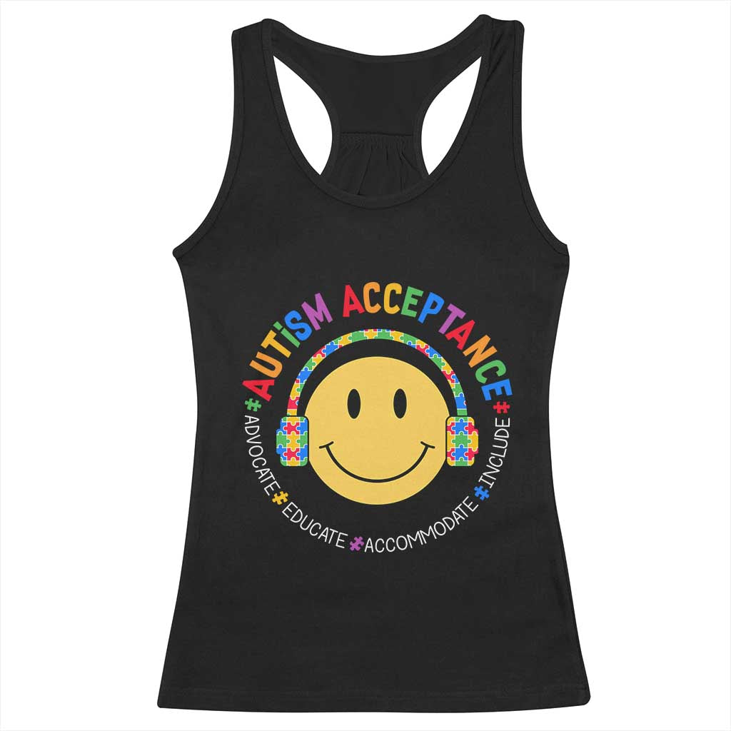 Autism Awareness Acceptance Racerback Tank Top Special Education Teacher Kids