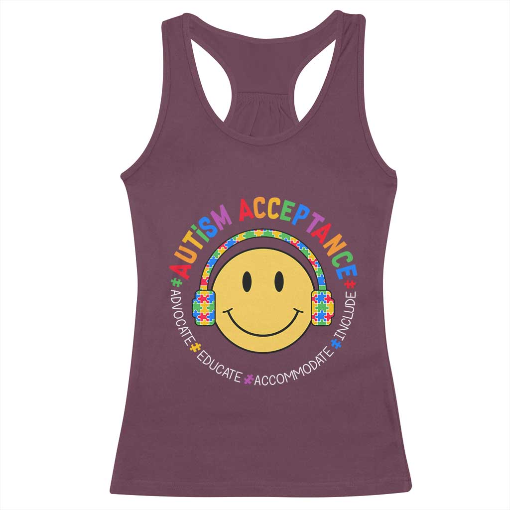 Autism Awareness Acceptance Racerback Tank Top Special Education Teacher Kids