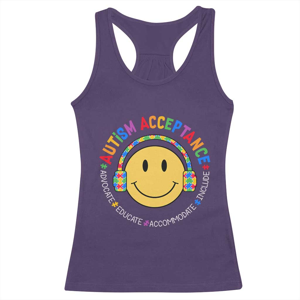 Autism Awareness Acceptance Racerback Tank Top Special Education Teacher Kids