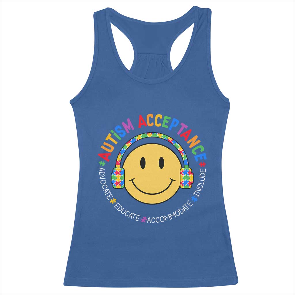 Autism Awareness Acceptance Racerback Tank Top Special Education Teacher Kids