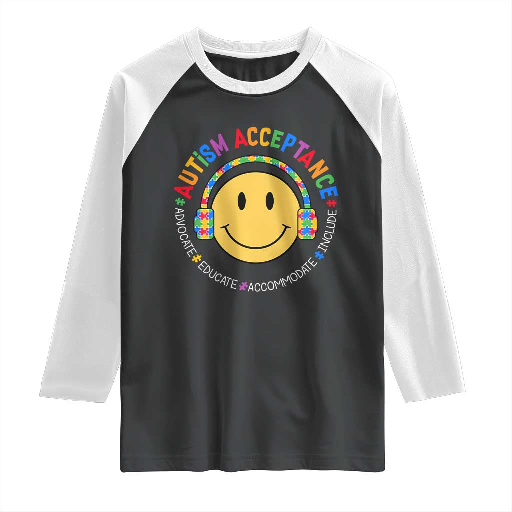 Autism Awareness Acceptance Raglan Shirt Special Education Teacher Kids