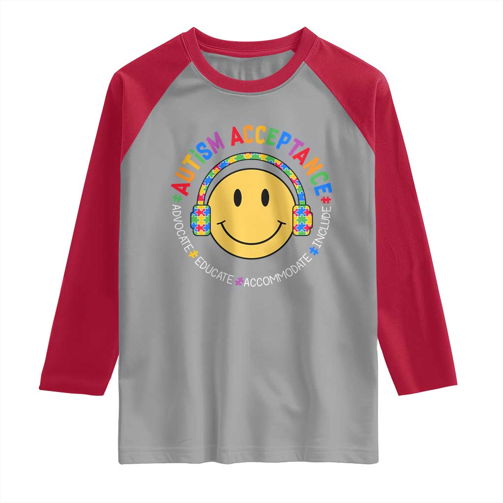 Autism Awareness Acceptance Raglan Shirt Special Education Teacher Kids