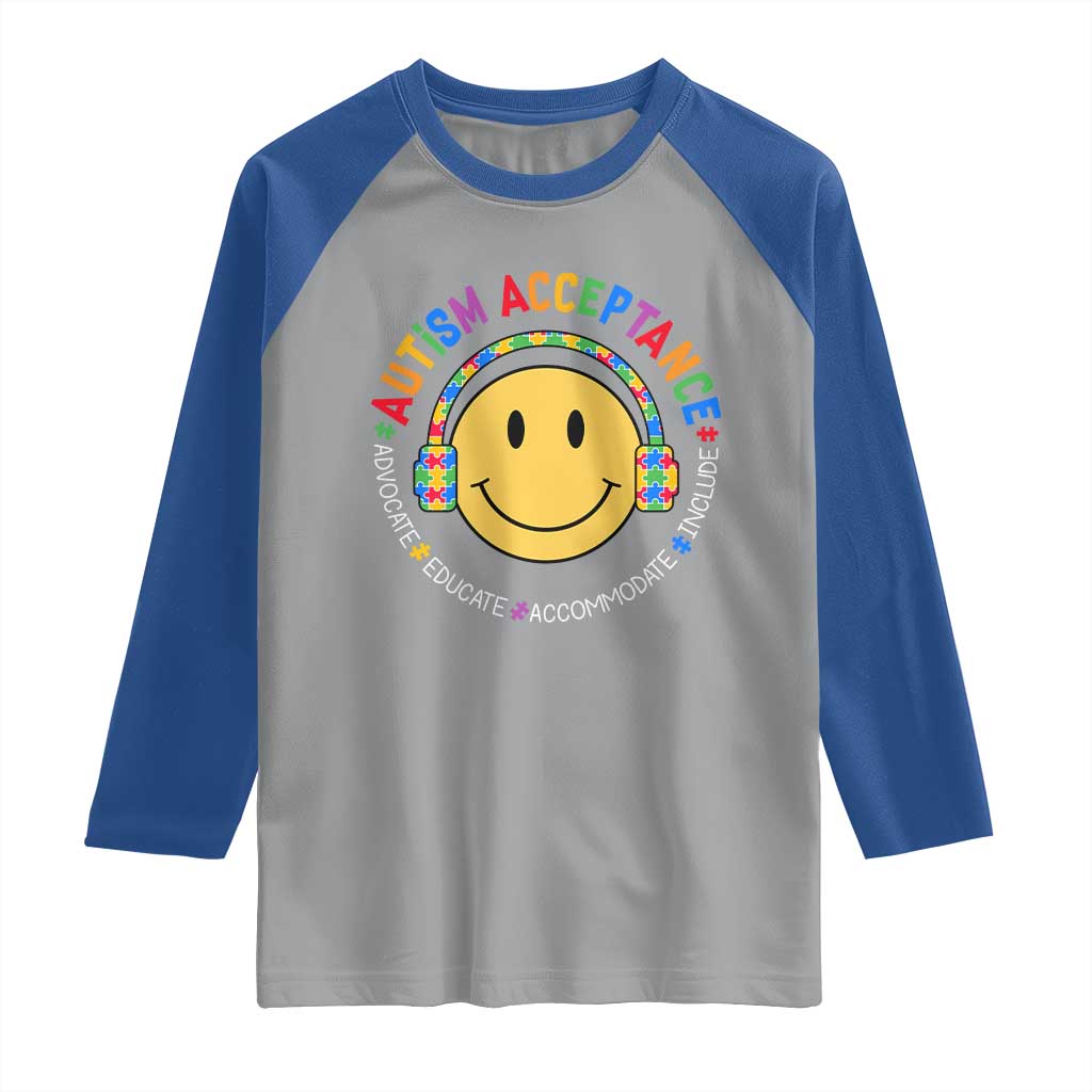 Autism Awareness Acceptance Raglan Shirt Special Education Teacher Kids