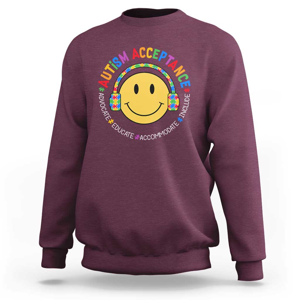 Autism Awareness Acceptance Sweatshirt Special Education Teacher Kids