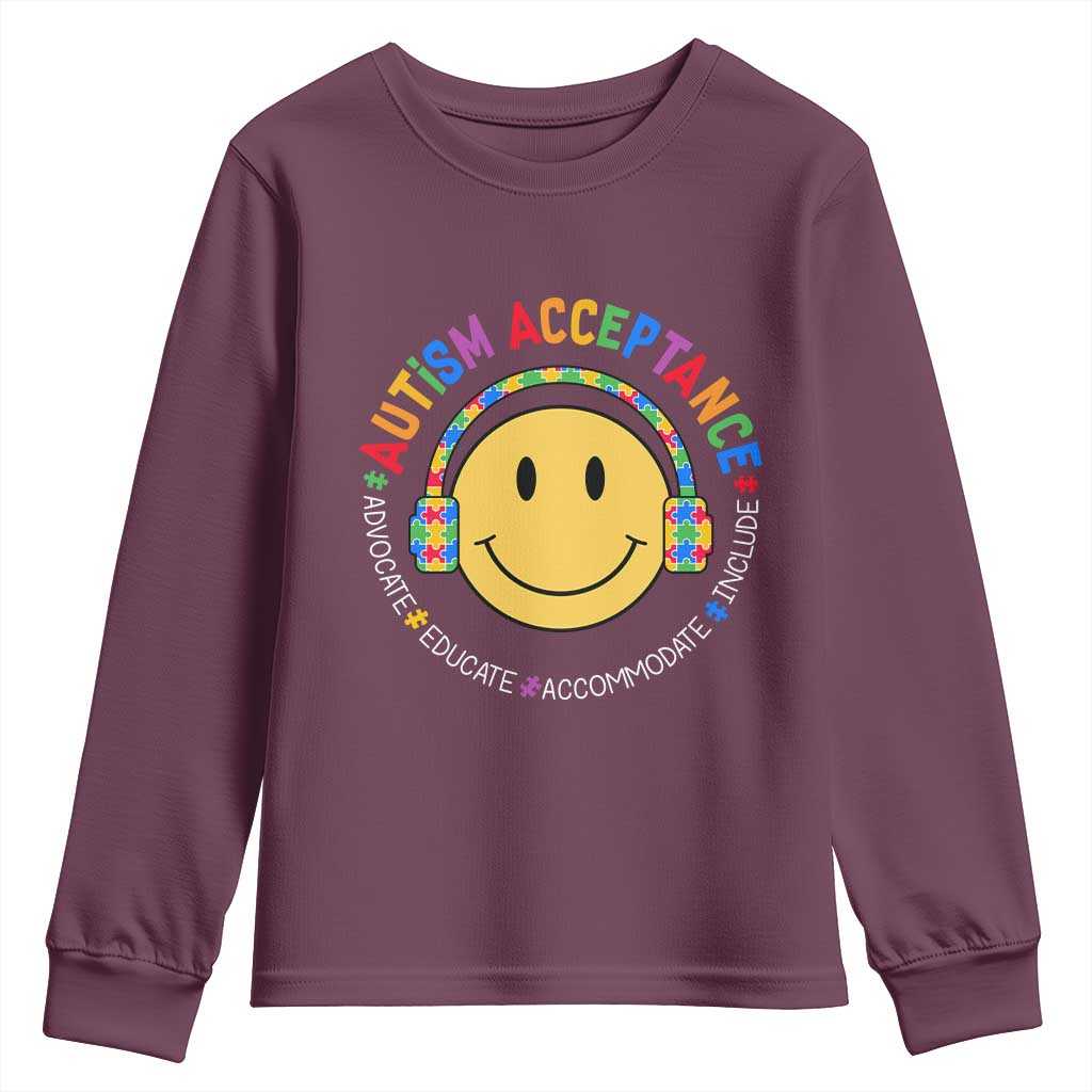 Autism Awareness Acceptance Youth Sweatshirt Special Education Teacher Kids