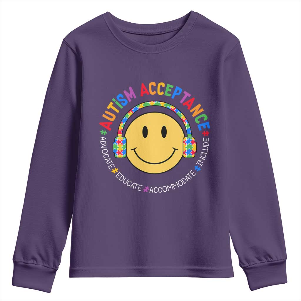 Autism Awareness Acceptance Youth Sweatshirt Special Education Teacher Kids
