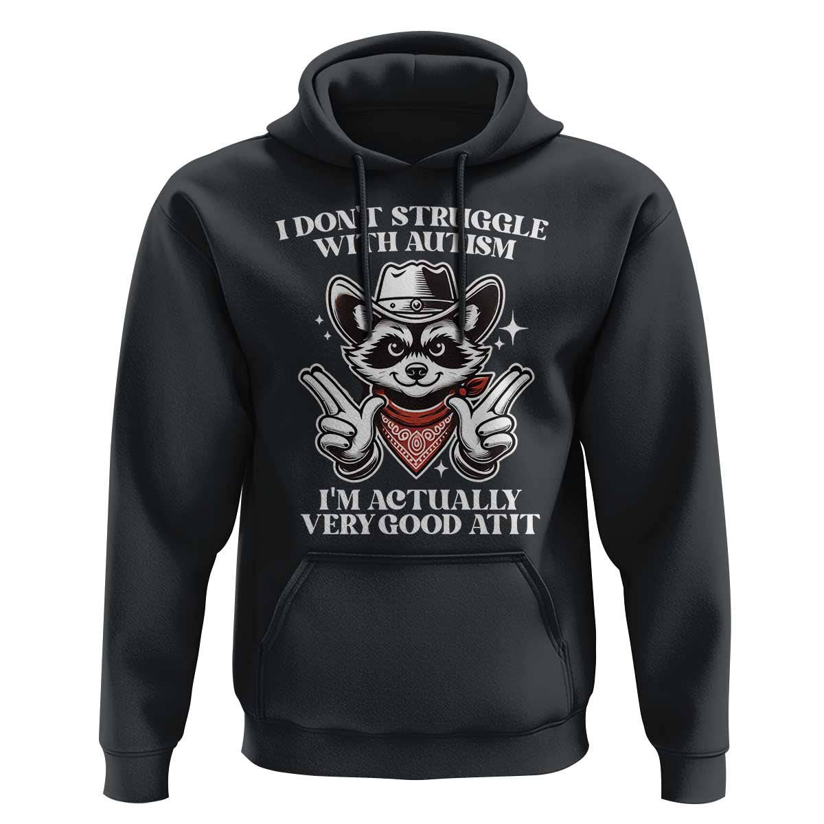 Funny Autistic Raccoon Hoodie I Don't Struggle With Autism