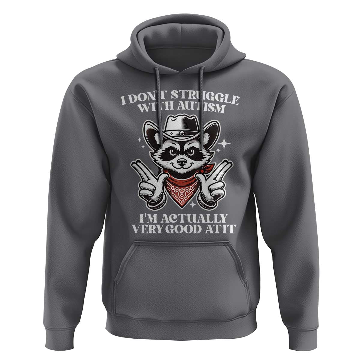 Funny Autistic Raccoon Hoodie I Don't Struggle With Autism