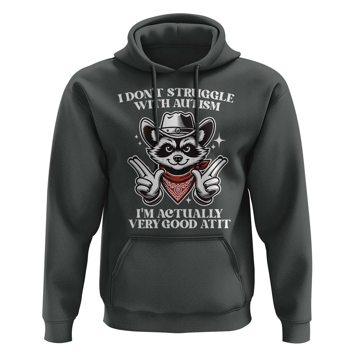 Funny Autistic Raccoon Hoodie I Don't Struggle With Autism