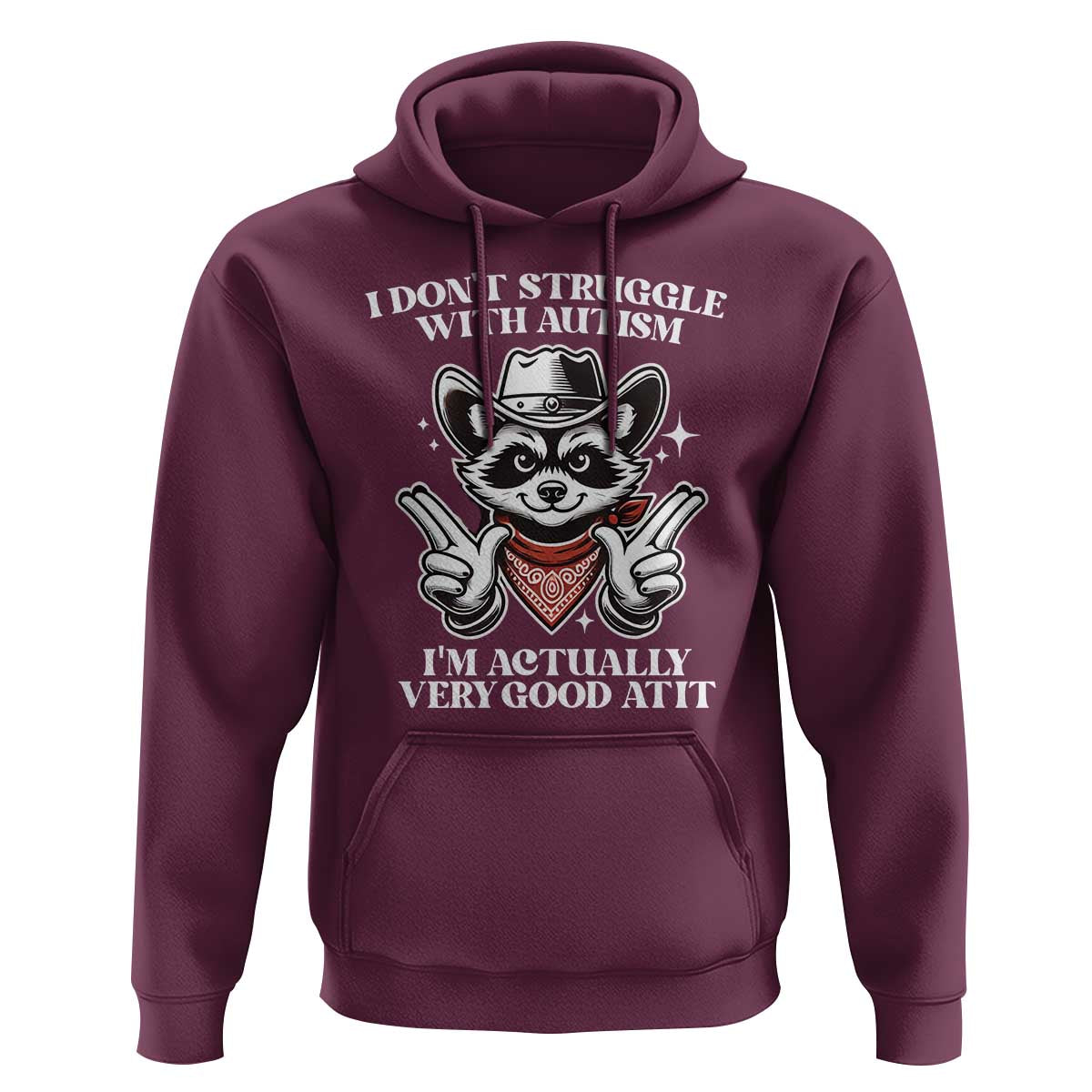 Funny Autistic Raccoon Hoodie I Don't Struggle With Autism