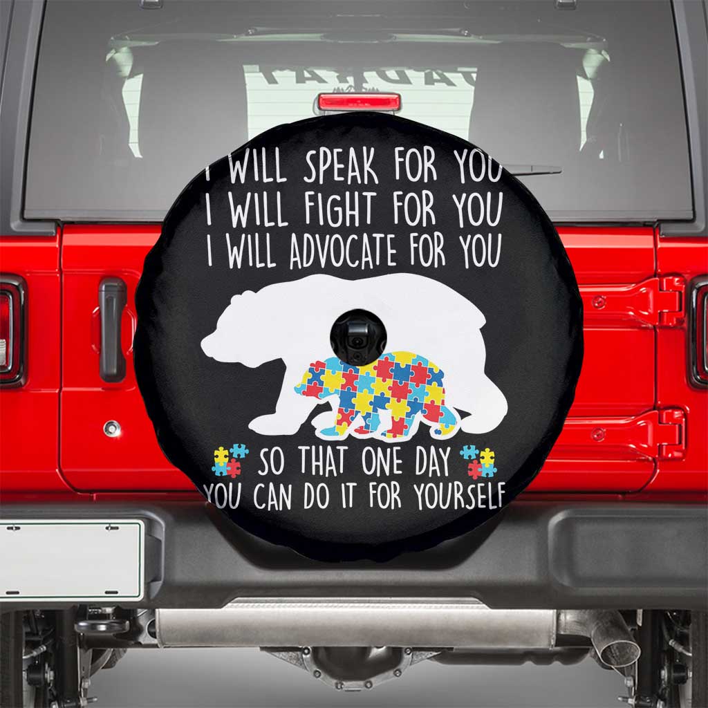 Autism Mama Bear Spare Tire Cover I Will Speak Fight Advocate For You