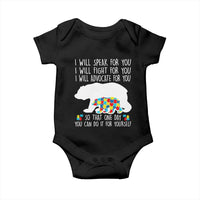 Autism Mama Bear Baby Onesie I Will Speak Fight Advocate For You