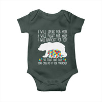 Autism Mama Bear Baby Onesie I Will Speak Fight Advocate For You