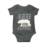 Autism Mama Bear Baby Onesie I Will Speak Fight Advocate For You