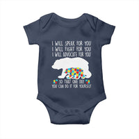 Autism Mama Bear Baby Onesie I Will Speak Fight Advocate For You
