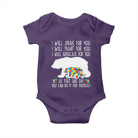 Autism Mama Bear Baby Onesie I Will Speak Fight Advocate For You
