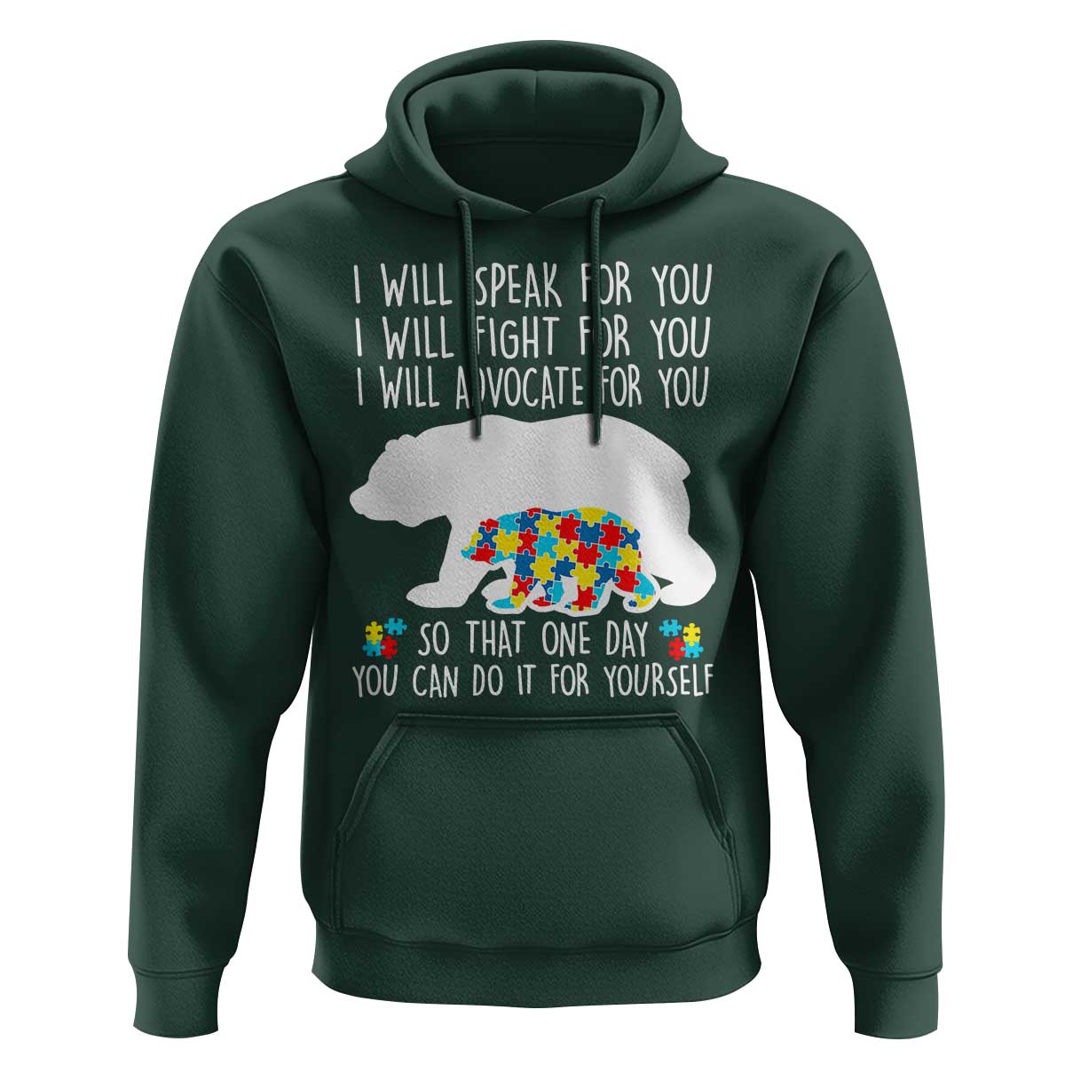 Autism Mama Bear Hoodie I Will Speak Fight Advocate For You