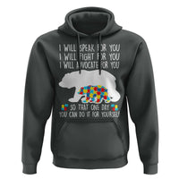 Autism Mama Bear Hoodie I Will Speak Fight Advocate For You