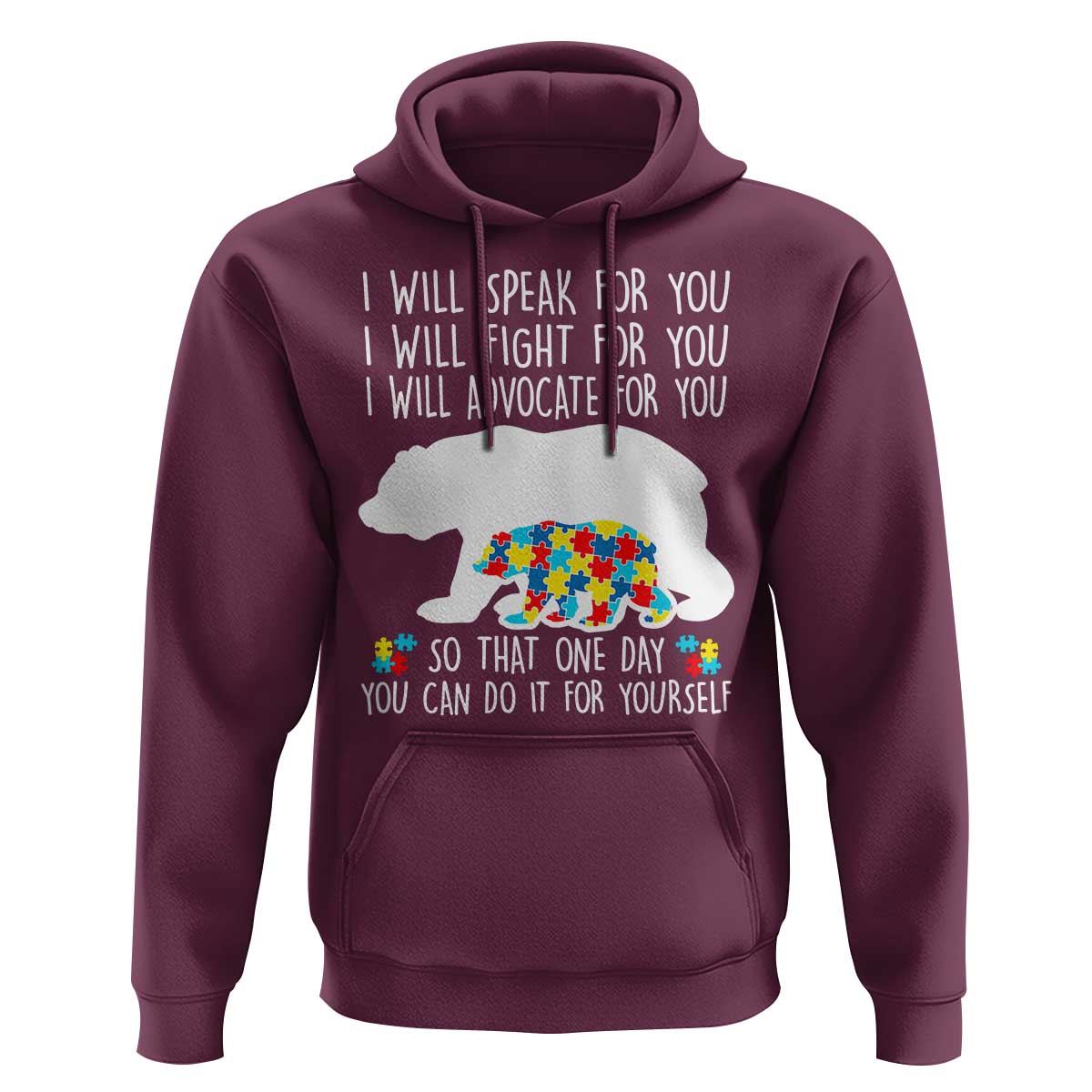 Autism Mama Bear Hoodie I Will Speak Fight Advocate For You
