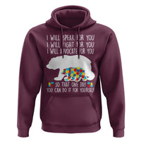 Autism Mama Bear Hoodie I Will Speak Fight Advocate For You