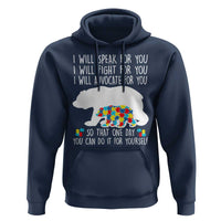 Autism Mama Bear Hoodie I Will Speak Fight Advocate For You