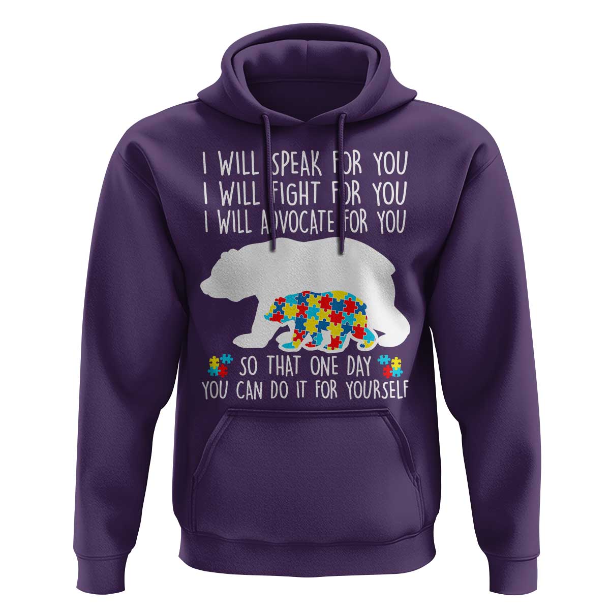 Autism Mama Bear Hoodie I Will Speak Fight Advocate For You