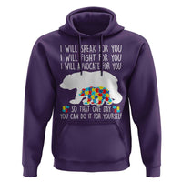 Autism Mama Bear Hoodie I Will Speak Fight Advocate For You