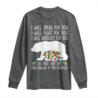 Autism Mama Bear Long Sleeve Shirt I Will Speak Fight Advocate For You