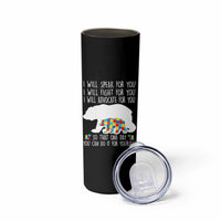 Autism Mama Bear Skinny Tumbler I Will Speak Fight Advocate For You