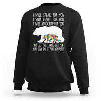 Autism Mama Bear Sweatshirt I Will Speak Fight Advocate For You