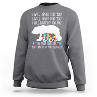 Autism Mama Bear Sweatshirt I Will Speak Fight Advocate For You