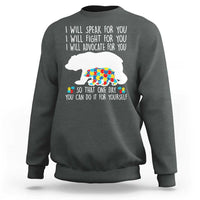 Autism Mama Bear Sweatshirt I Will Speak Fight Advocate For You