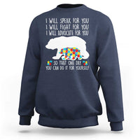 Autism Mama Bear Sweatshirt I Will Speak Fight Advocate For You
