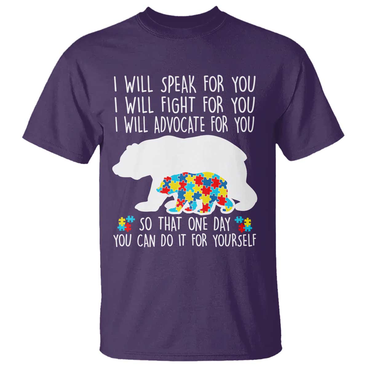 Autism Mama Bear T Shirt I Will Speak Fight Advocate For You