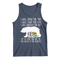 Autism Mama Bear Tank Top I Will Speak Fight Advocate For You