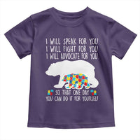 Autism Mama Bear Toddler T Shirt I Will Speak Fight Advocate For You