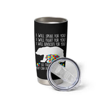Autism Mama Bear Tumbler Cup I Will Speak Fight Advocate For You